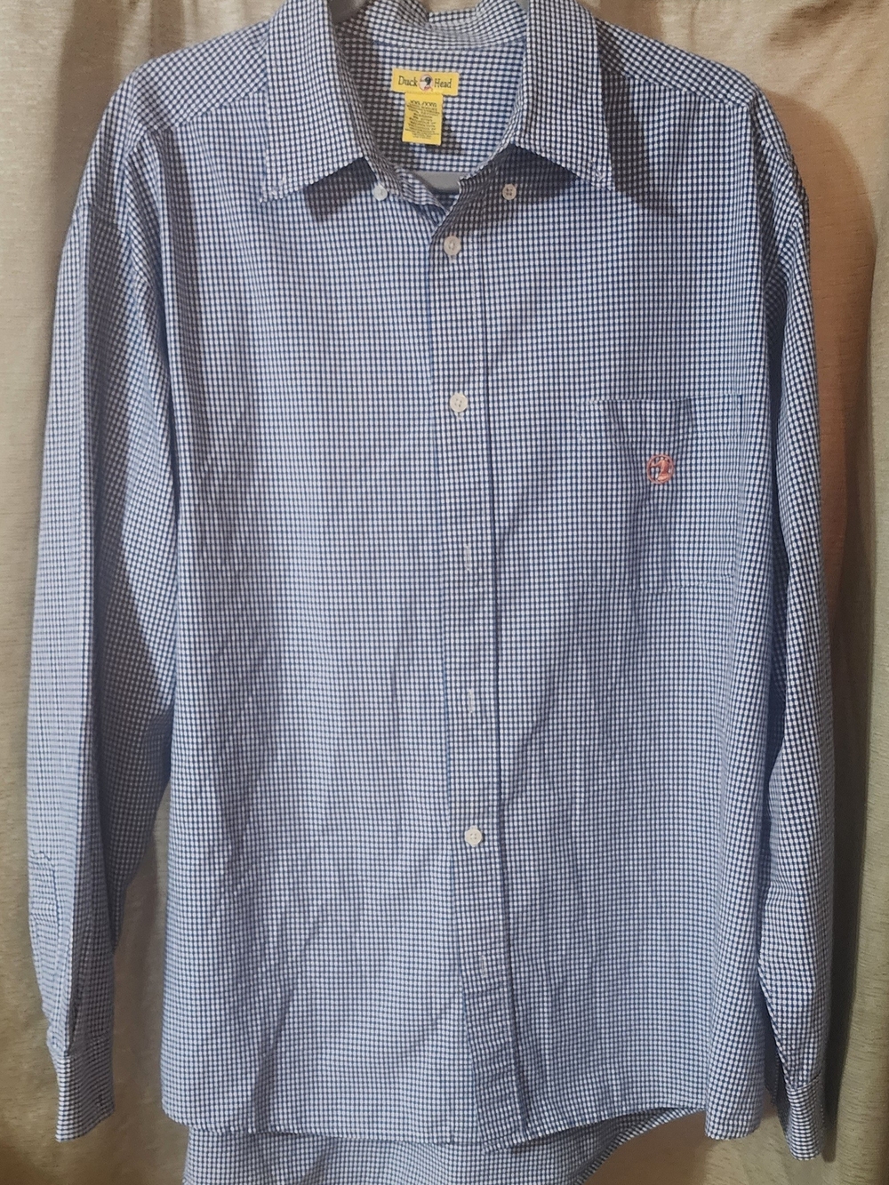 Duck Head Men's Light Blue Gingham Button-Down Shirt